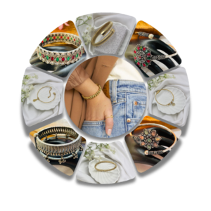 Stylish oxidized silver bracelet with vintage patterns and adjustable clasp